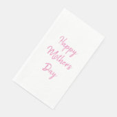 Happy Mother's Day Party Pink White Simple 2024 Serviette (Ecke)