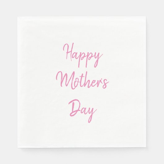 Happy Mother's Day Party Pink White Simple 2024 Serviette (Vorderseite)