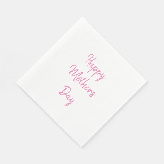 Happy Mother's Day Party Pink White Simple 2024 Serviette (Ecke)