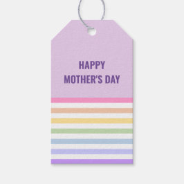 Happy Mothers Day Pastel Rainbow Stripes Geschenkanhänger
