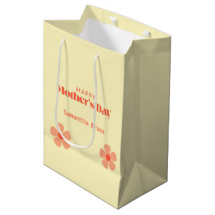 Happy Mother's day peach Blume rosa Mittlere Geschenktüte