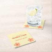 Happy Mother's day peach Blume rosa Rechteckiger Pappuntersetzer (Vor Ort)