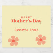 Happy Mother's day peach Blume rosa Schaumweinetikett (Einzelnes Label)