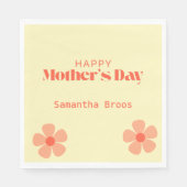 Happy Mother's day peach Blume rosa Serviette (Vorderseite)