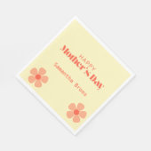 Happy Mother's day peach Blume rosa Serviette (Ecke)