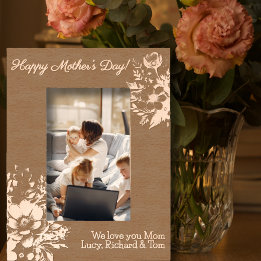 Happy Mother's Day Personalisiert Boho Floral Geätzte Rahmen