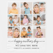 Happy Mothers Day Personalisiert Modern 9 Foto Fleecedecke (Vorderseite)