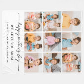 Happy Mothers Day Personalisiert Modern 9 Foto Fleecedecke (Vorderseite (Horizontal))