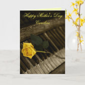 Happy Mother's Day Piano Karte (Gelbe Blume)