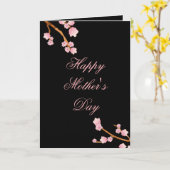 Happy Mother's Day Pink and Black Floral Karte (Gelbe Blume)
