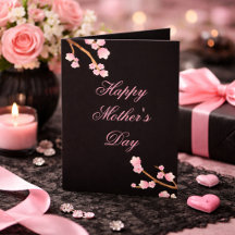 Happy Mother's Day Pink and Black Floral