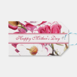 Happy Mother's Day Pink Floral Drehbuch Geschenkanhänger
