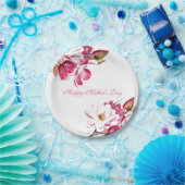 Happy Mother's Day Pink Floral Drehbuch Pappteller (Party)