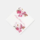 Happy Mother's Day Pink Floral Drehbuch Serviette (Ecke)
