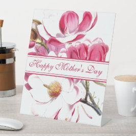 Happy Mother's Day Pink Floral Drehbuch Sockelschild