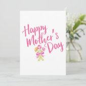 Happy Mother's Day Pink Floral Typografie (Stehend Vorderseite)