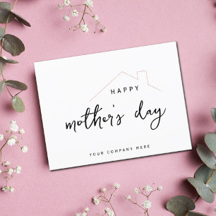Happy Mother's Day Pink Sparkle House Realty Postkarte