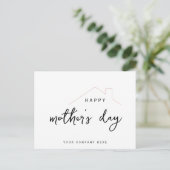 Happy Mother's Day Pink Sparkle House Realty Postkarte (Stehend Vorderseite)