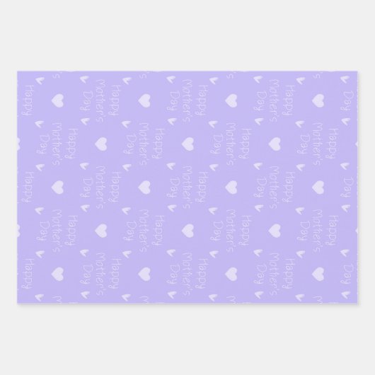 Happy Mother's day pink Thema Set von 3 Geschenkpapier Set (Vorderseite 3)