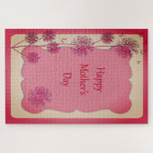 Happy Mother's Day Pink Trim and Dandelion Seeds Puzzle (Horizontal)