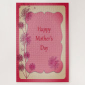 Happy Mother's Day Pink Trim and Dandelion Seeds Puzzle (Vertikal)