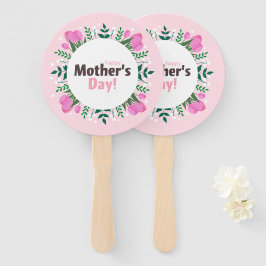 Happy Mother's Day  Pink Tulips Fächer