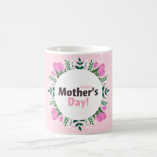 Happy Mother's Day  Pink Tulips  Kaffeetasse (Mittel)