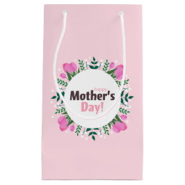 Happy Mother's Day  Pink Tulips Kleine Geschenktüte