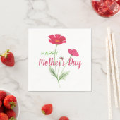 Happy Mother's Day Pink Watercolor Floral Serviette (Beispiel)