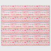Happy Mother's Day Pink Watercolor Streifen Geschenkpapier (Flach)