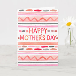 Happy Mother's Day Pink Watercolor Streifen Karte