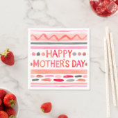Happy Mother's Day Pink Watercolor Streifen Serviette (Beispiel)