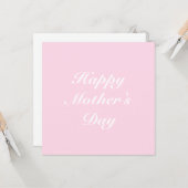 Happy Mother's Day pink weißen eleganten Drehbuchs Karte (Vorderseite/Rückseite Beispiel)