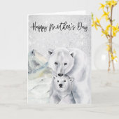Happy Mother's Day Polar Bear Mama Karte (Gelbe Blume)