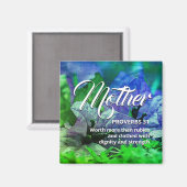 Happy Mother's Day PROVERBS 31 Blue Green Magnet (Vorderseite/Rückseite)