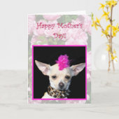 Happy Mother's Day Punk Chihuahua greeting card Karte (Gelbe Blume)