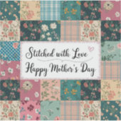 Happy Mother's Day - Retro Niedliches Quilt Muster Aufkleber (Vorderseite)