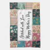 Happy Mother's Day - Retro Niedliches Quilt Muster Geschirrtuch (Vertikal)