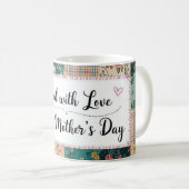 Happy Mother's Day - Retro Niedliches Quilt Muster Kaffeetasse (VorderseiteRechts)