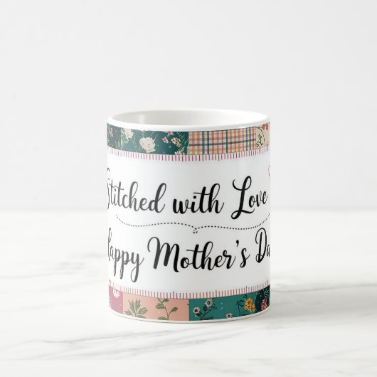 Happy Mother's Day - Retro Niedliches Quilt Muster Kaffeetasse (Mittel)