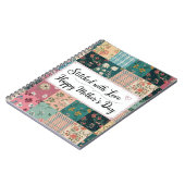 Happy Mother's Day - Retro Niedliches Quilt Muster Notizblock (Linke Seite)