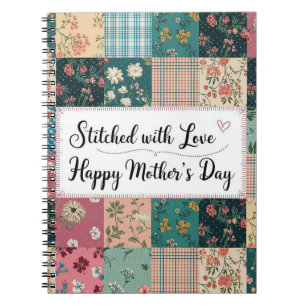 Happy Mother's Day - Retro Niedliches Quilt Muster Notizblock