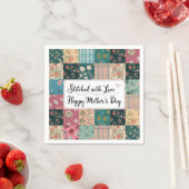 Happy Mother's Day - Retro Niedliches Quilt Muster Serviette (Beispiel)