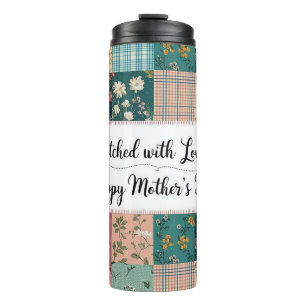 Happy Mother's Day - Retro Niedliches Quilt Muster Thermosbecher