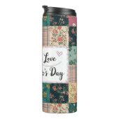 Happy Mother's Day - Retro Niedliches Quilt Muster Thermosbecher (Nach rechts gedreht)