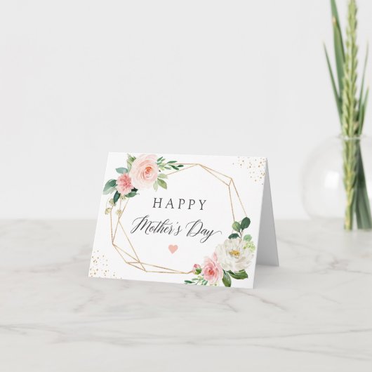 Happy Mother's Day Romantic Blush Pink Floral Karte (Vorderseite)