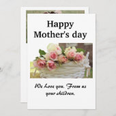 Happy Mother's Day | Rosa Blume Ferienkarte Einladung (Vorne/Hinten)