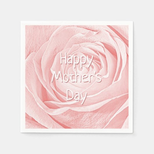 Happy Mother's Day Rosa Rose Abstraktes Foto Serviette (Vorderseite)