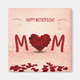 Happy Mother's Day Rose Heart Bouquet Magnet