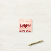 Happy Mother's Day Rose Heart Bouquet Post-it Klebezettel (Auf Schreibtisch)